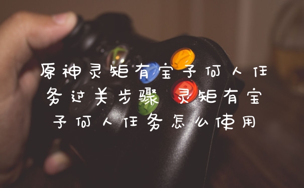 原神灵矩有宝予何人任务过关步骤 灵矩有宝予何人任务怎么使用