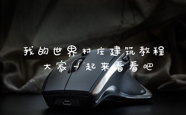 我的世界村庄建筑教程 大家一起来看看吧