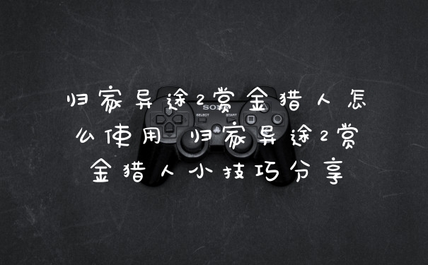 归家异途2赏金猎人怎么使用 归家异途2赏金猎人小技巧分享