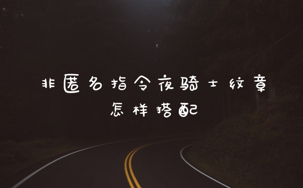 非匿名指令夜骑士纹章怎样搭配