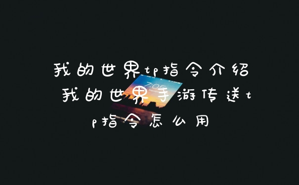我的世界tp指令介绍 我的世界手游传送tp指令怎么用