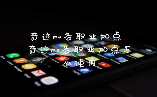 奇迹mu各职业加点 奇迹mu各职业加点怎么使用