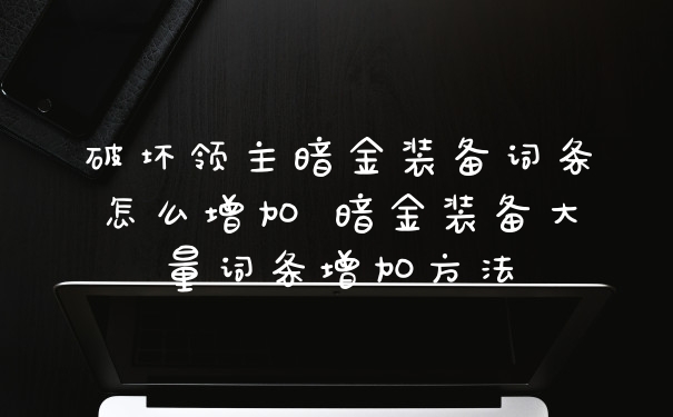 破坏领主暗金装备词条怎么增加 暗金装备大量词条增加方法