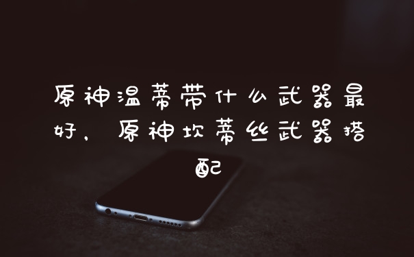 原神温蒂带什么武器最好,原神坎蒂丝武器搭配