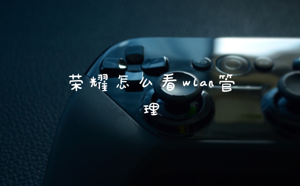 荣耀怎么看wlan管理