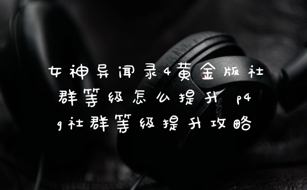 女神异闻录4黄金版社群等级怎么提升 p4g社群等级提升攻略