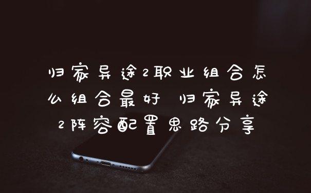 归家异途2职业组合怎么组合最好 归家异途2阵容配置思路分享