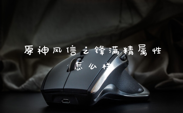 原神风信之锋满精属性怎么样