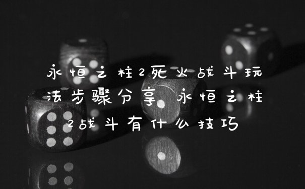 永恒之柱2死火战斗玩法步骤分享 永恒之柱2战斗有什么技巧