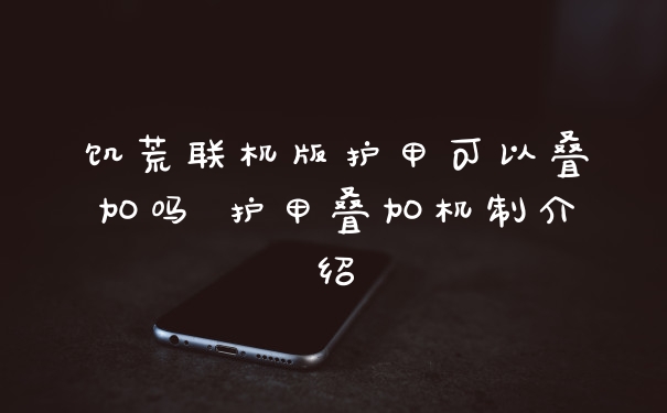 饥荒联机版护甲可以叠加吗 护甲叠加机制介绍