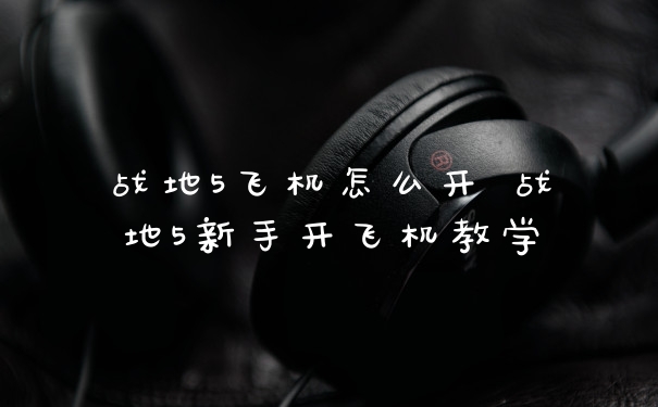 战地5飞机怎么开 战地5新手开飞机教学