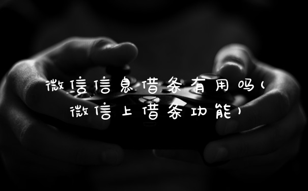 微信信息借条有用吗(微信上借条功能)