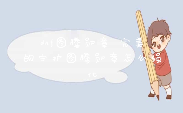 dnf图腾勋章 完美的守护图腾勋章怎么强化