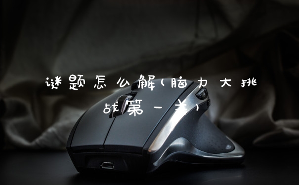 谜题怎么解(脑力大挑战第一关)