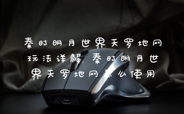 秦时明月世界天罗地网玩法详解 秦时明月世界天罗地网怎么使用