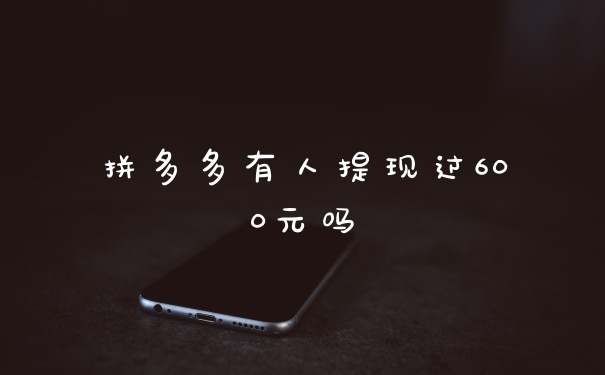 拼多多有人提现过600元吗