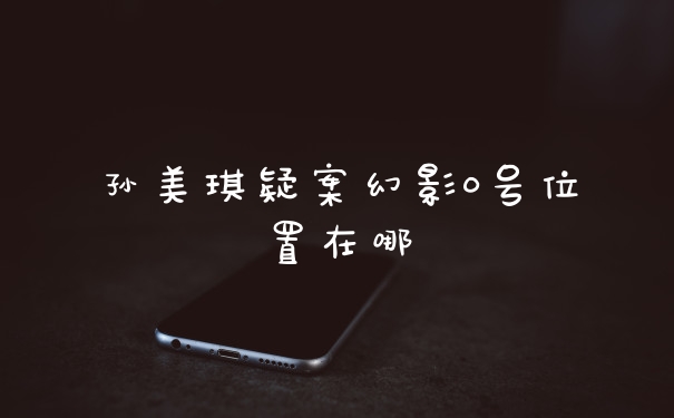 孙美琪疑案幻影0号位置在哪