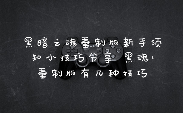 黑暗之魂重制版新手须知小技巧分享 黑魂1重制版有几种技巧