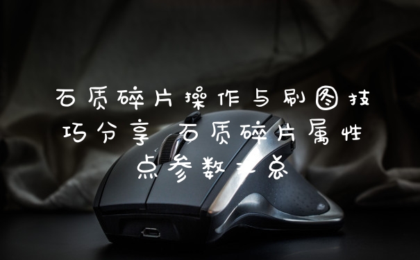 石质碎片操作与刷图技巧分享 石质碎片属性点参数汇总