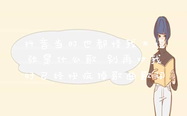 抖音当时也都怪我太慌张是什么歌 别再对我好已经快疯掉歌曲歌词