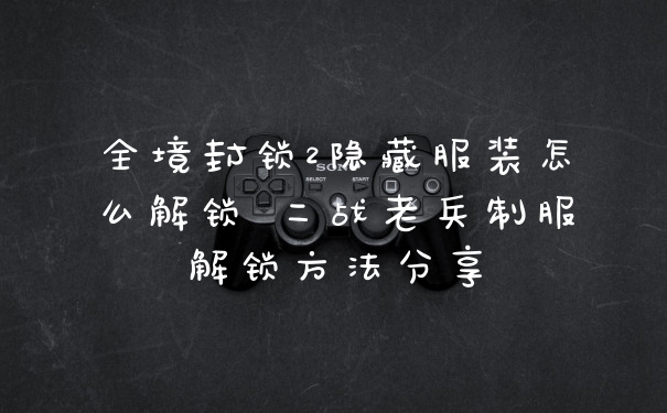 全境封锁2隐藏服装怎么解锁 二战老兵制服解锁方法分享