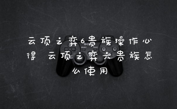 云顶之弈6贵族操作心得 云顶之弈六贵族怎么使用