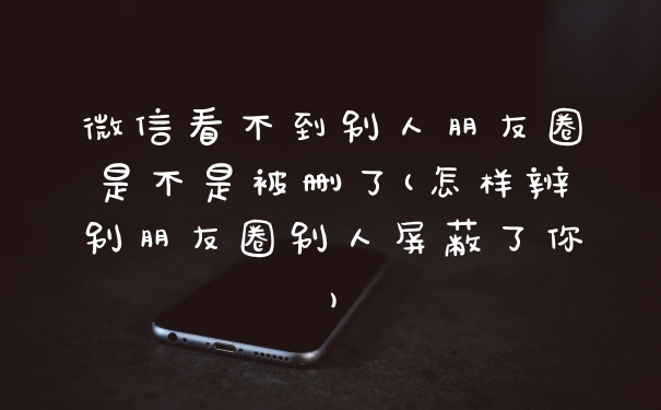 微信看不到别人朋友圈是不是被删了(怎样辨别朋友圈别人屏蔽了你)