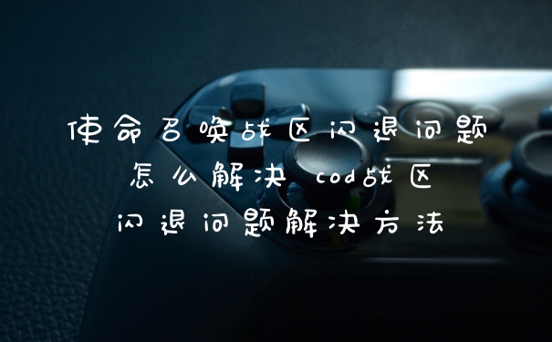 使命召唤战区闪退问题怎么解决 cod战区闪退问题解决方法
