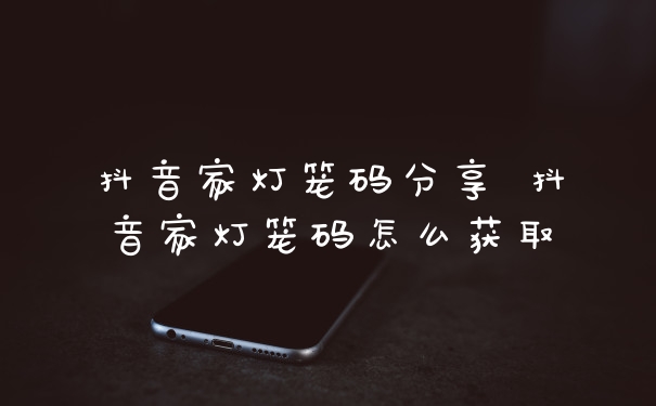 抖音家灯笼码分享 抖音家灯笼码怎么获取
