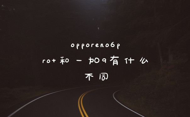 opporeno6pro+和一加9有什么不同