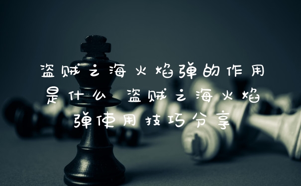 盗贼之海火焰弹的作用是什么 盗贼之海火焰弹使用技巧分享