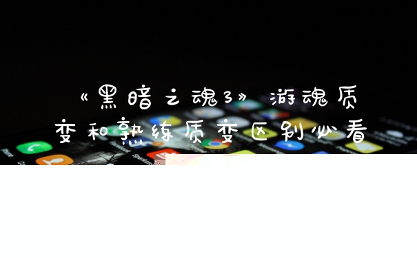 《黑暗之魂3》游魂质变和熟练质变区别必看分析