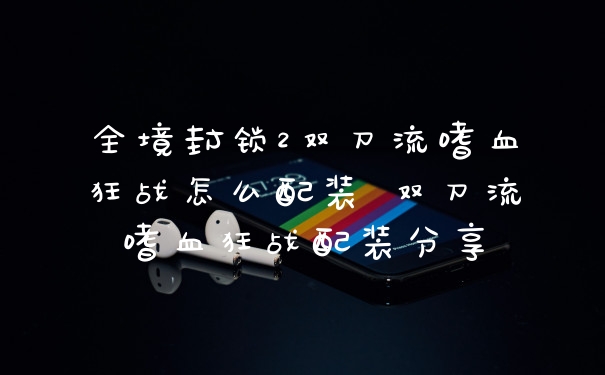 全境封锁2双刀流嗜血狂战怎么配装 双刀流嗜血狂战配装分享