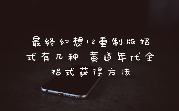 最终幻想12重制版招式有几种 黄道年代全招式获得方法
