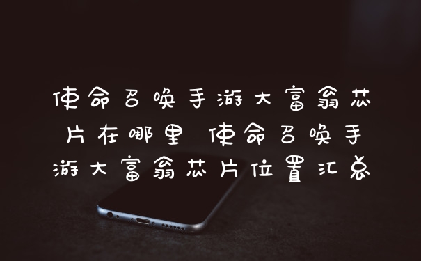 使命召唤手游大富翁芯片在哪里 使命召唤手游大富翁芯片位置汇总