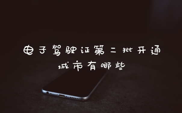 电子驾驶证第二批开通城市有哪些