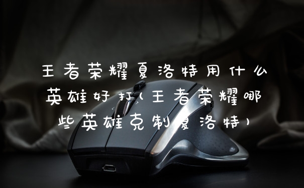 王者荣耀夏洛特用什么英雄好打(王者荣耀哪些英雄克制夏洛特)
