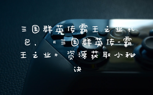 三国群英传霸王之业礼包，《三国群英传-霸王之业》资源获取小秘诀