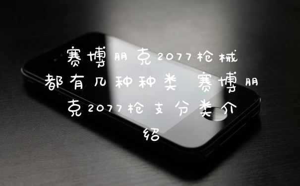 赛博朋克2077枪械都有几种种类 赛博朋克2077枪支分类介绍