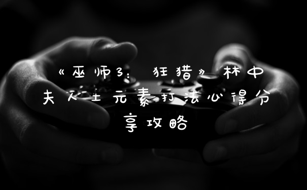 《巫师3：狂猎》林中夫人土元素打法心得分享攻略