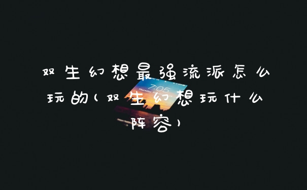 双生幻想最强流派怎么玩的(双生幻想玩什么阵容)
