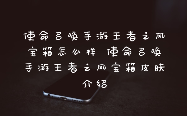 使命召唤手游王者之风宝箱怎么样 使命召唤手游王者之风宝箱皮肤介绍
