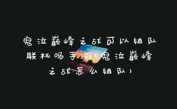 鬼泣巅峰之战可以组队联机吗手游(鬼泣巅峰之战怎么组队)