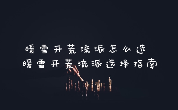 暖雪开荒流派怎么选 暖雪开荒流派选择指南