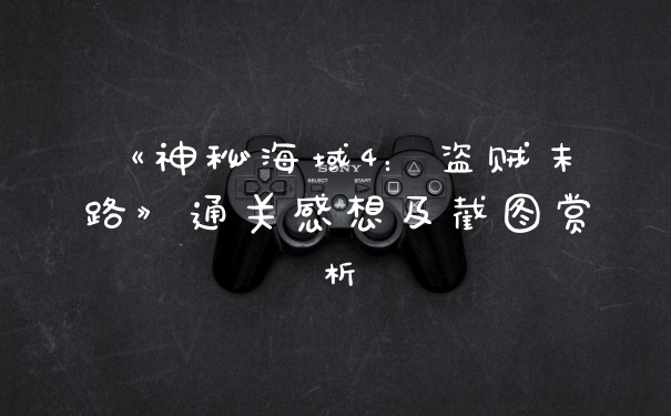 《神秘海域4:盗贼末路》通关感想及截图赏析