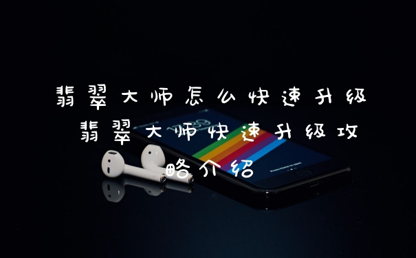 翡翠大师怎么快速升级 翡翠大师快速升级攻略介绍