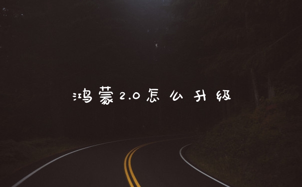 鸿蒙2.0怎么升级