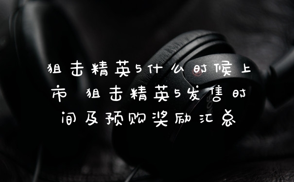 狙击精英5什么时候上市 狙击精英5发售时间及预购奖励汇总