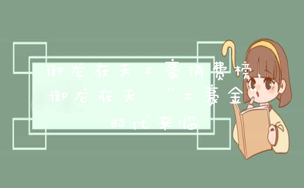 御龙在天土豪消费榜，御龙在天 “土豪金”时代来临