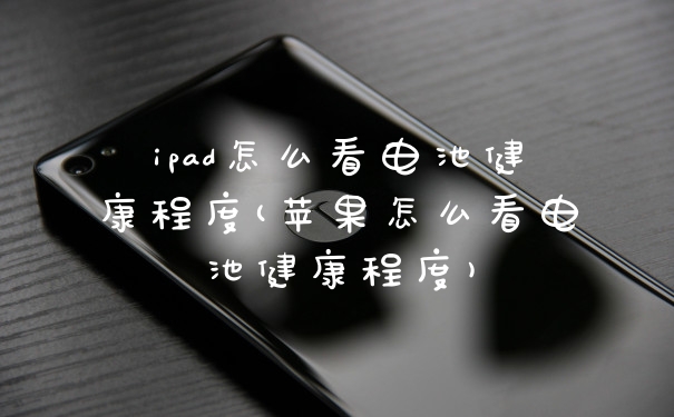 ipad怎么看电池健康程度(苹果怎么看电池健康程度)